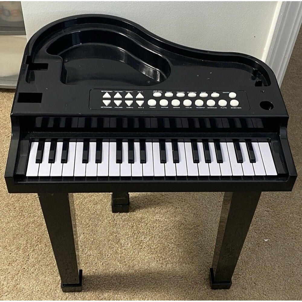 Kids Mini Grand Style Digital Home Piano Keyboard 25 Keys Built-In Speaker Black
